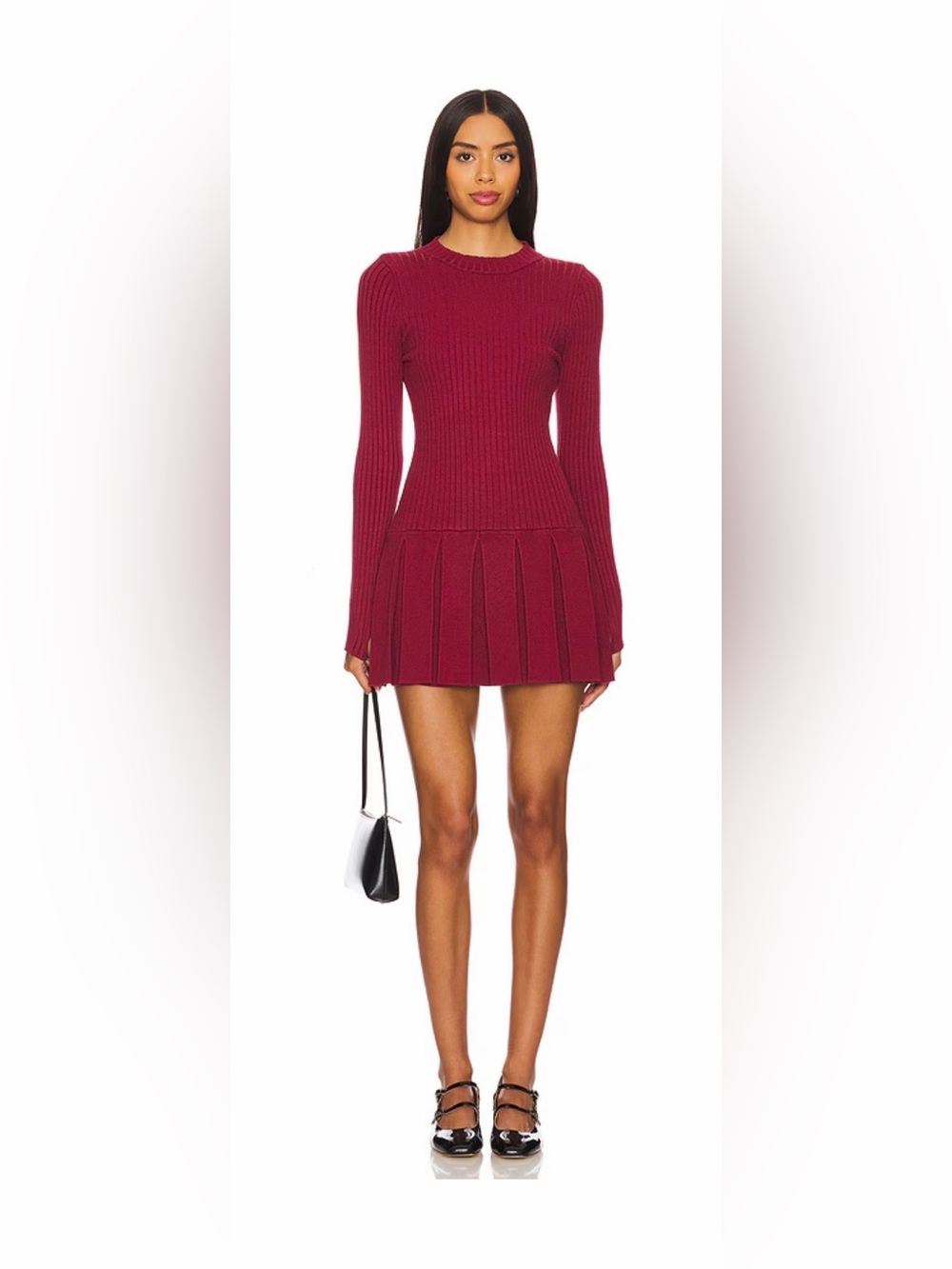 Free People Emmy Mini Dress Aged Red XL NWT Ribbed Open Back $128